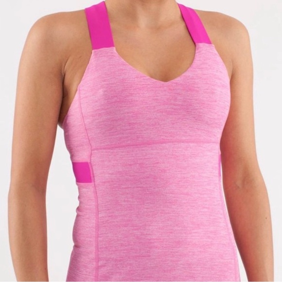 Lululemon Athletica Pink Cross-Back Tank Top - Picture 2 of 7
